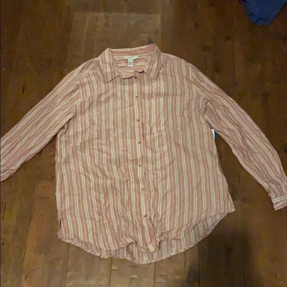 Peach strip shirt